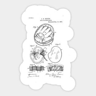 Baseball Glove Patent Drawing Sticker